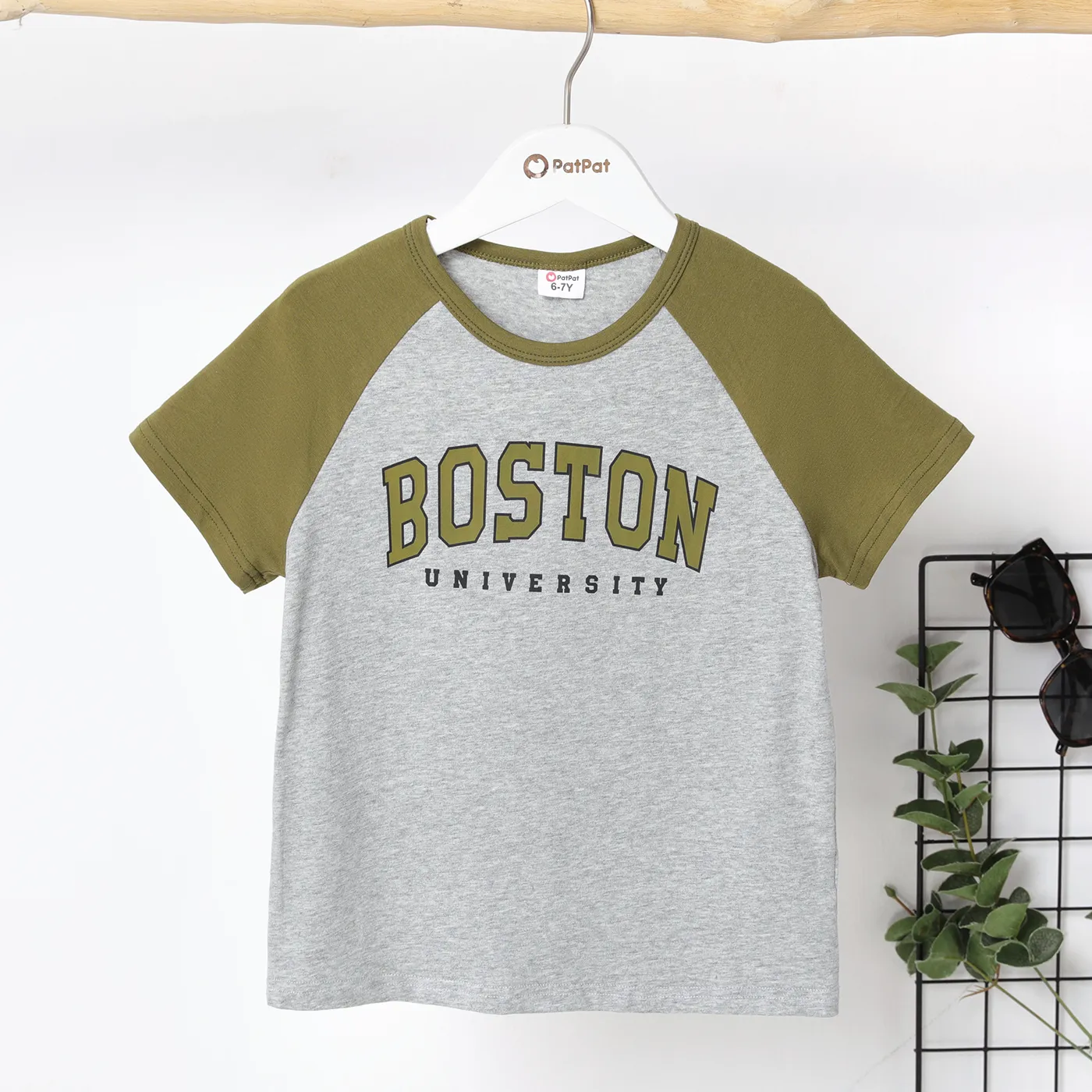 Kid Boy Cotton Letters Print Short-sleeve Tee  big image 1