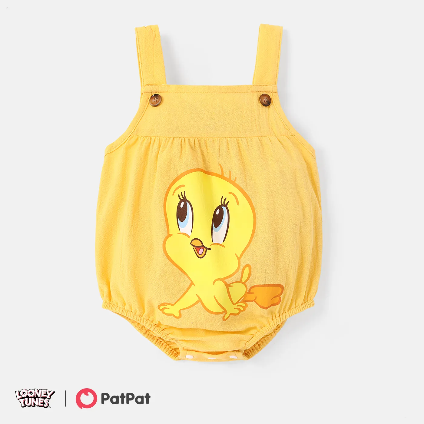 Looney Tunes Baby Boy/Girl 100% Cotton Graphic Overall Romper Ginger-2