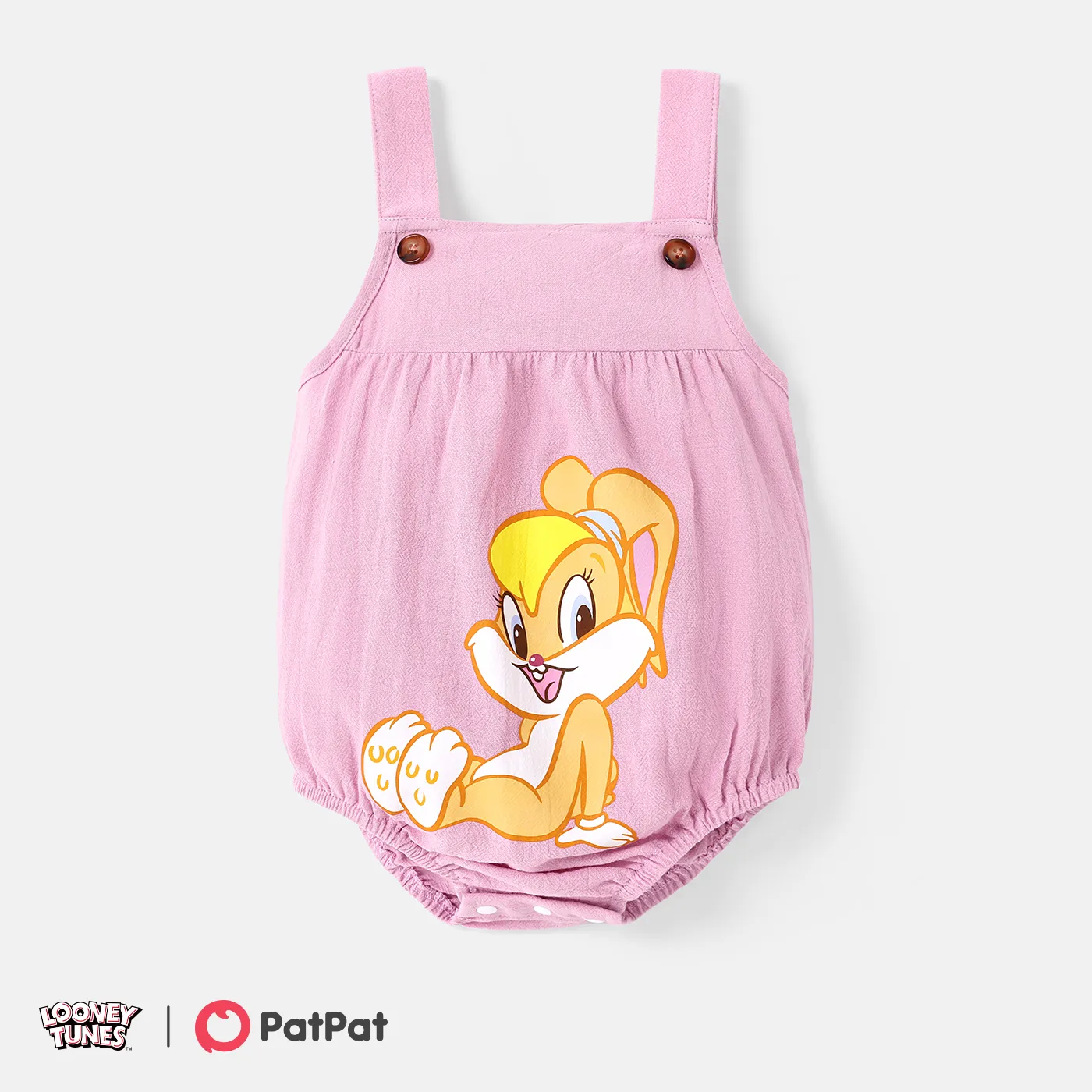 Looney Tunes Baby Boy/Girl 100% Cotton Graphic Overall Romper Pink
