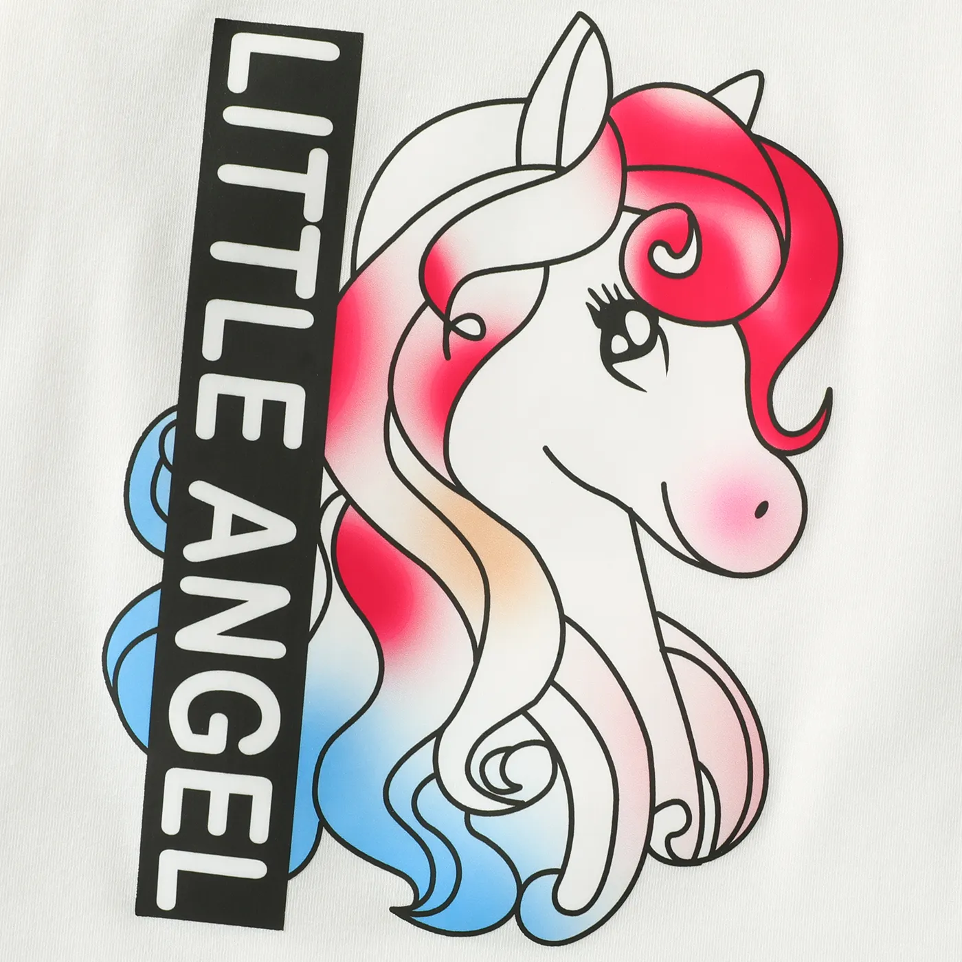 2pcs Kid Girl Animal Unicorn Letter Print Short-sleeve Top and Stars Print Leggings Shorts Set  image 4