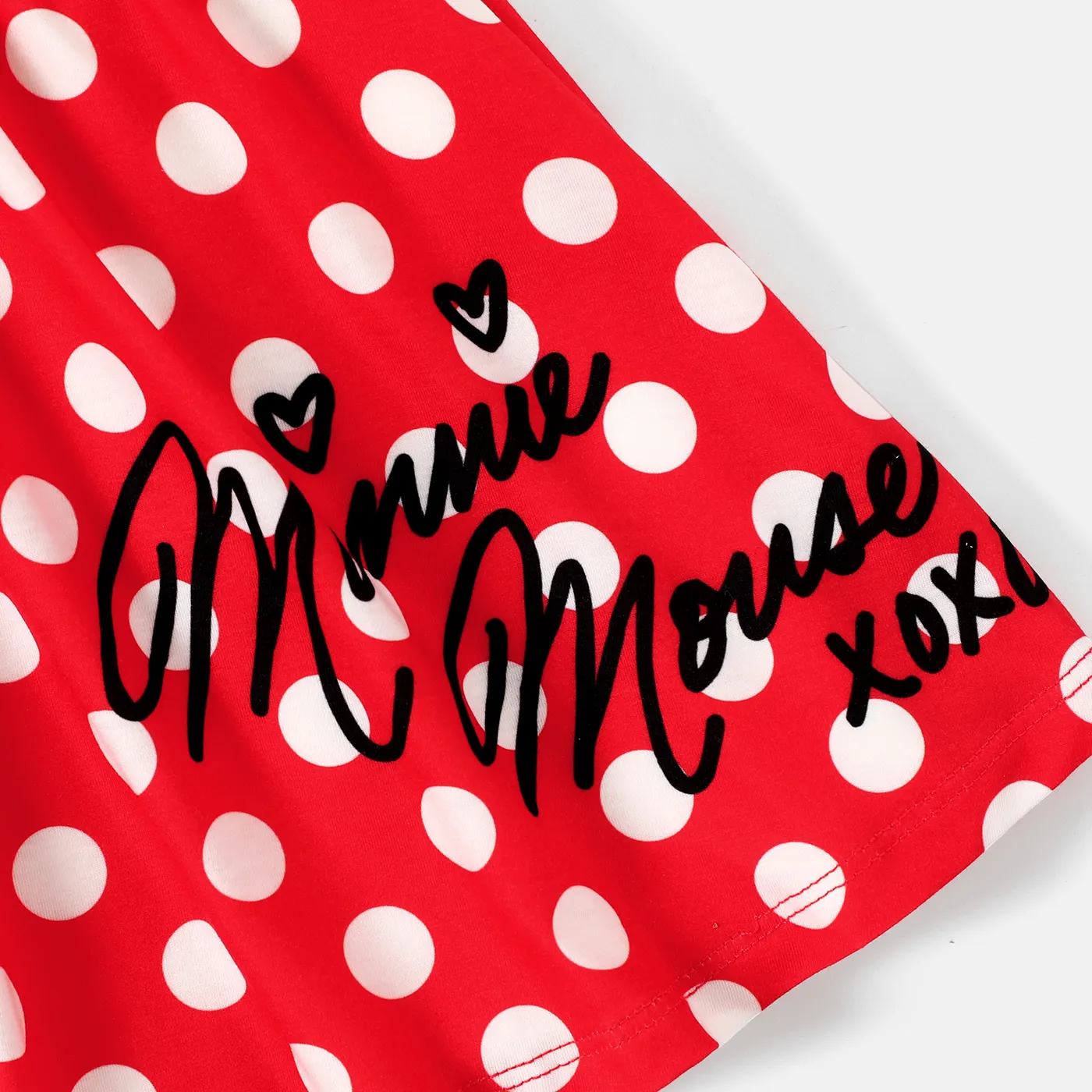 Disney Toddler Girl 2pcs Personagem Print Short-sleeve Tee e Naia™ Polka Dots Saia Set Branco image 4