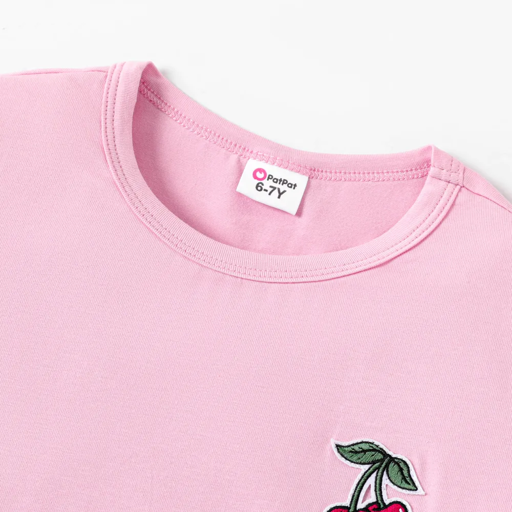 Kid Girl/Boy Fruit Patched Detail Short-sleeve Cotton Tee  big image 3