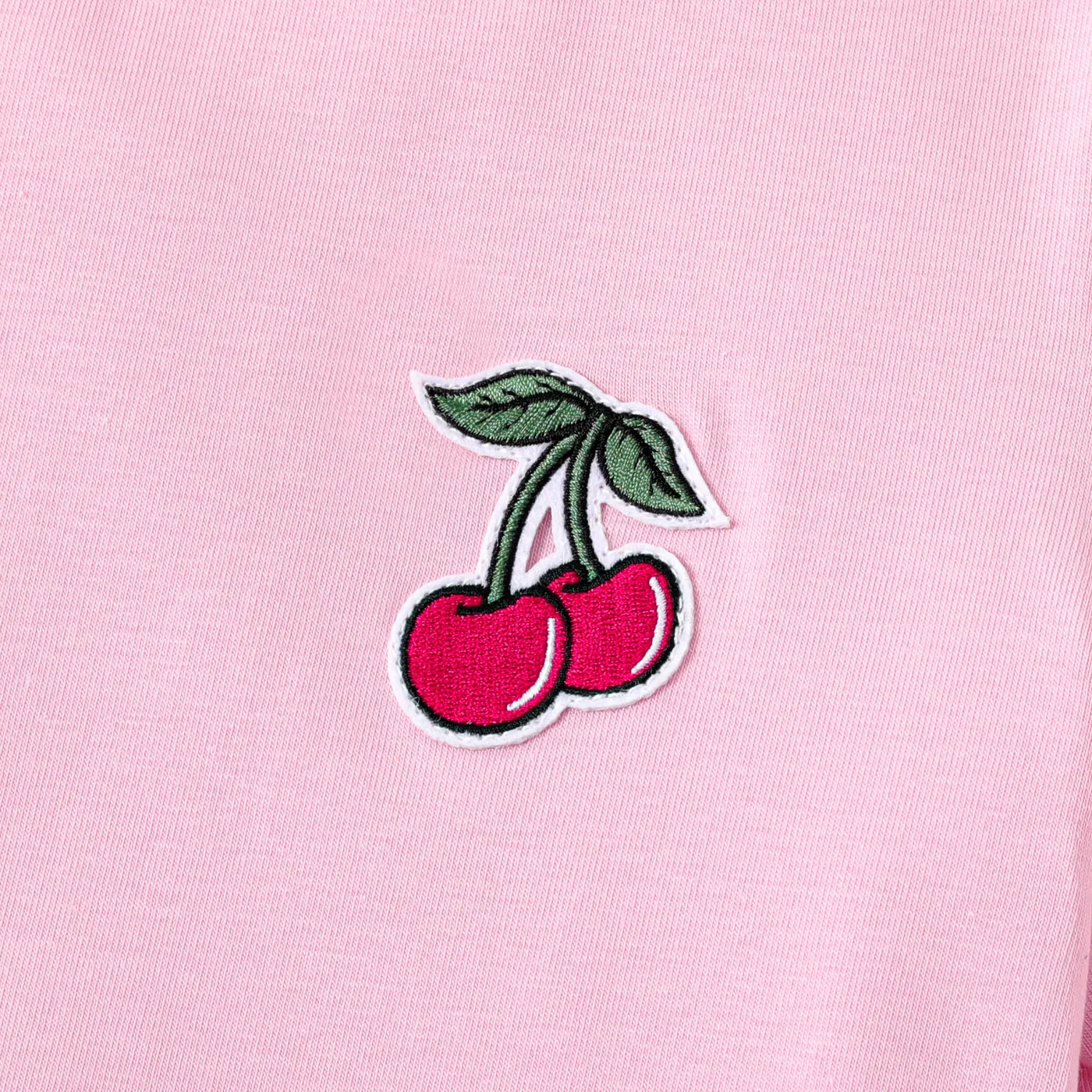 Kid Girl/Boy Fruit Patched Detail Short-sleeve Cotton Tee Pink image 2