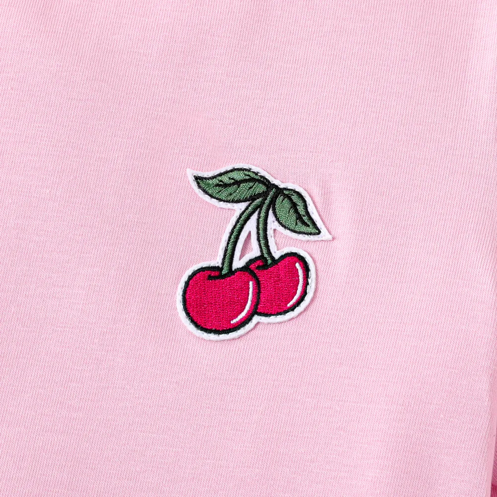 Kid Girl/Boy Fruit Patched Detail Short-sleeve Cotton Tee  big image 2