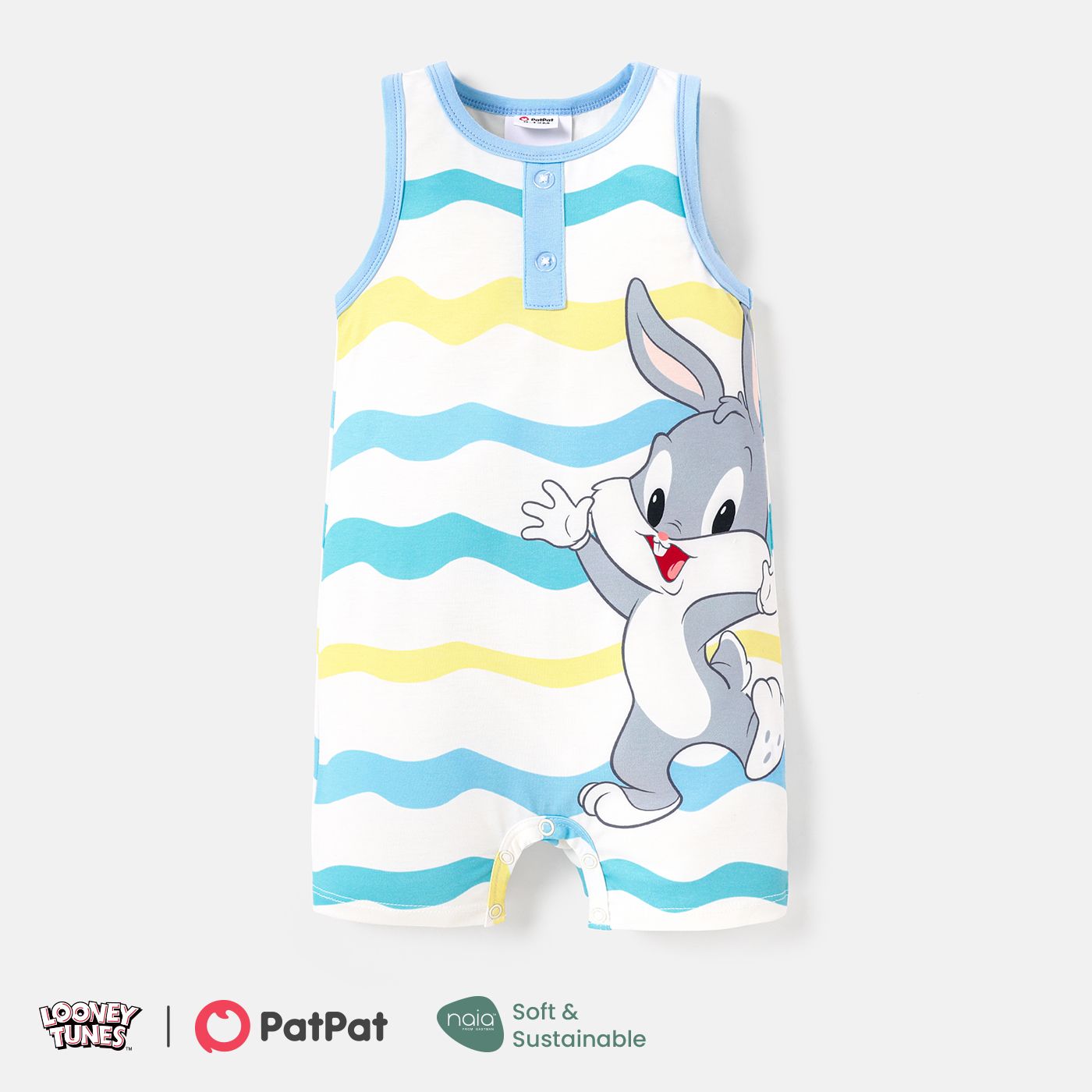 

Looney Tunes Baby Boy/Girl Colorful Striped Graphic Naia™ Tank Romper