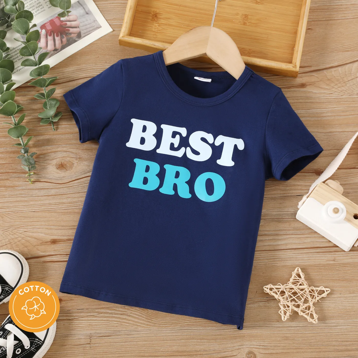 

Toddler Girl/Boy Letter Print Short-sleeve Tee
