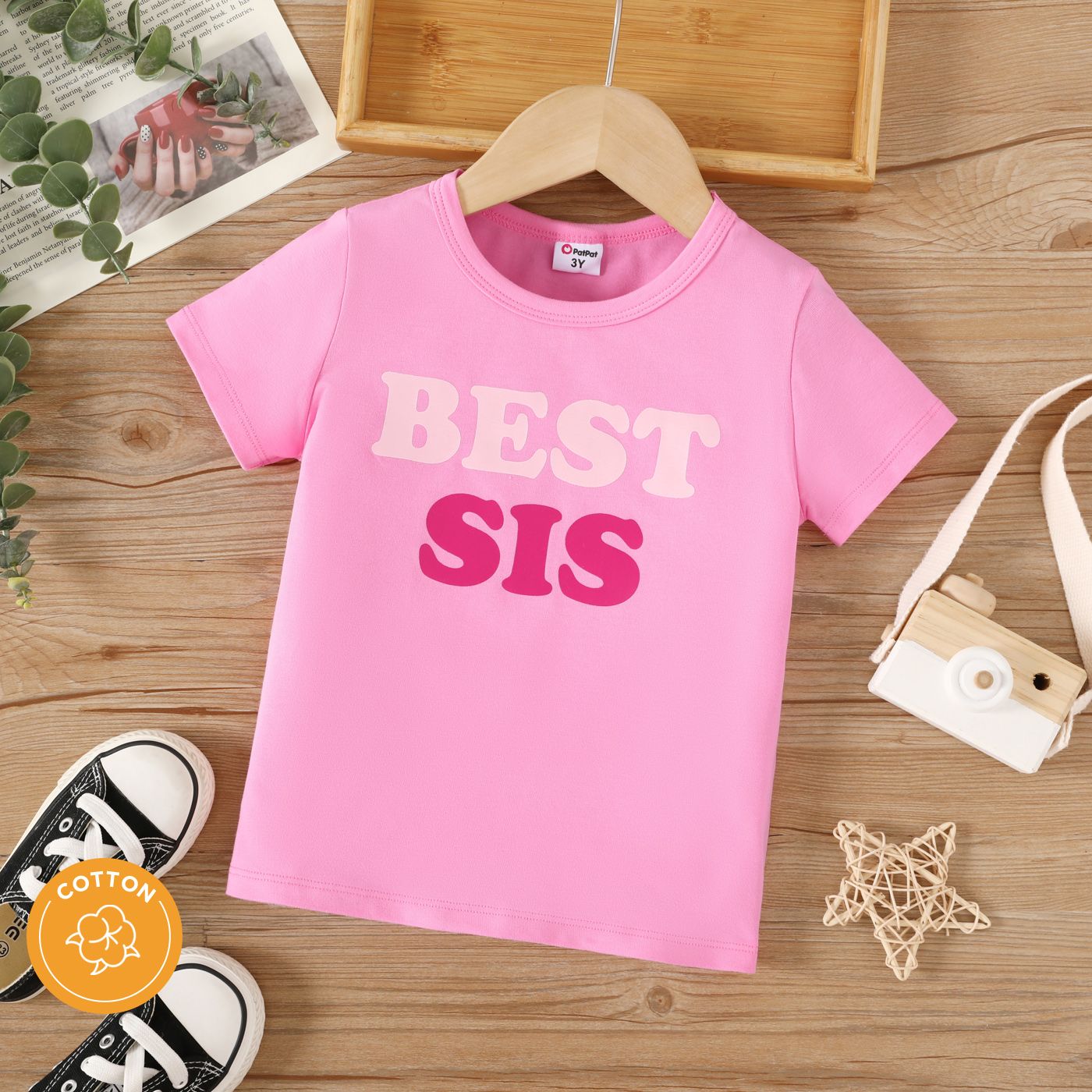 

Toddler Girl/Boy Letter Print Short-sleeve Tee