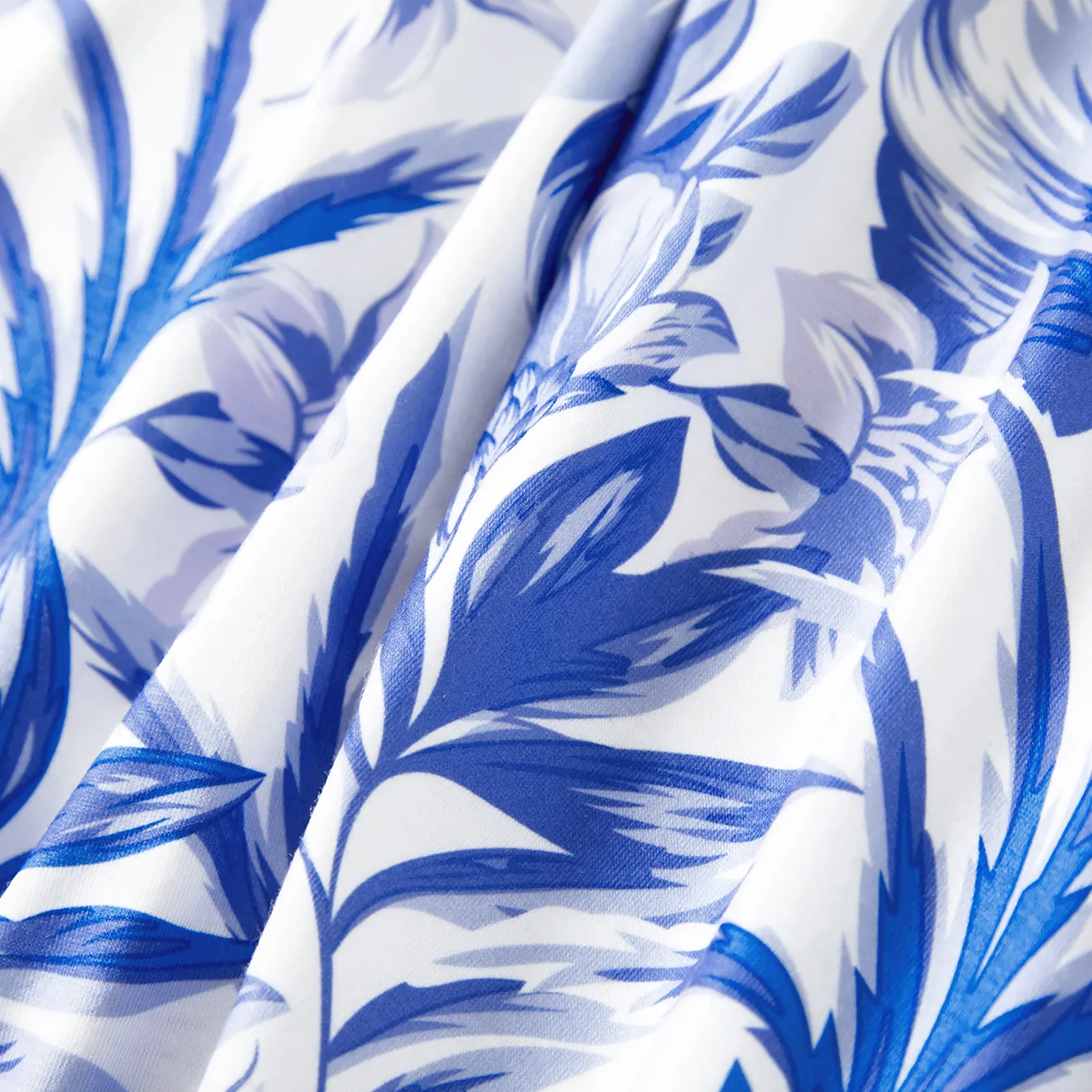 Look Familial Fleurs et plantes tropicales Débardeur Tenues de famille assorties Ensemble Bleu Royal big image 1