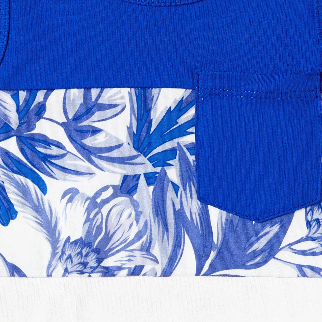 Looks familiares Plantas y flores tropicales Camiseta sin mangas Conjuntos combinados para familia Conjuntos Azul real big image 1