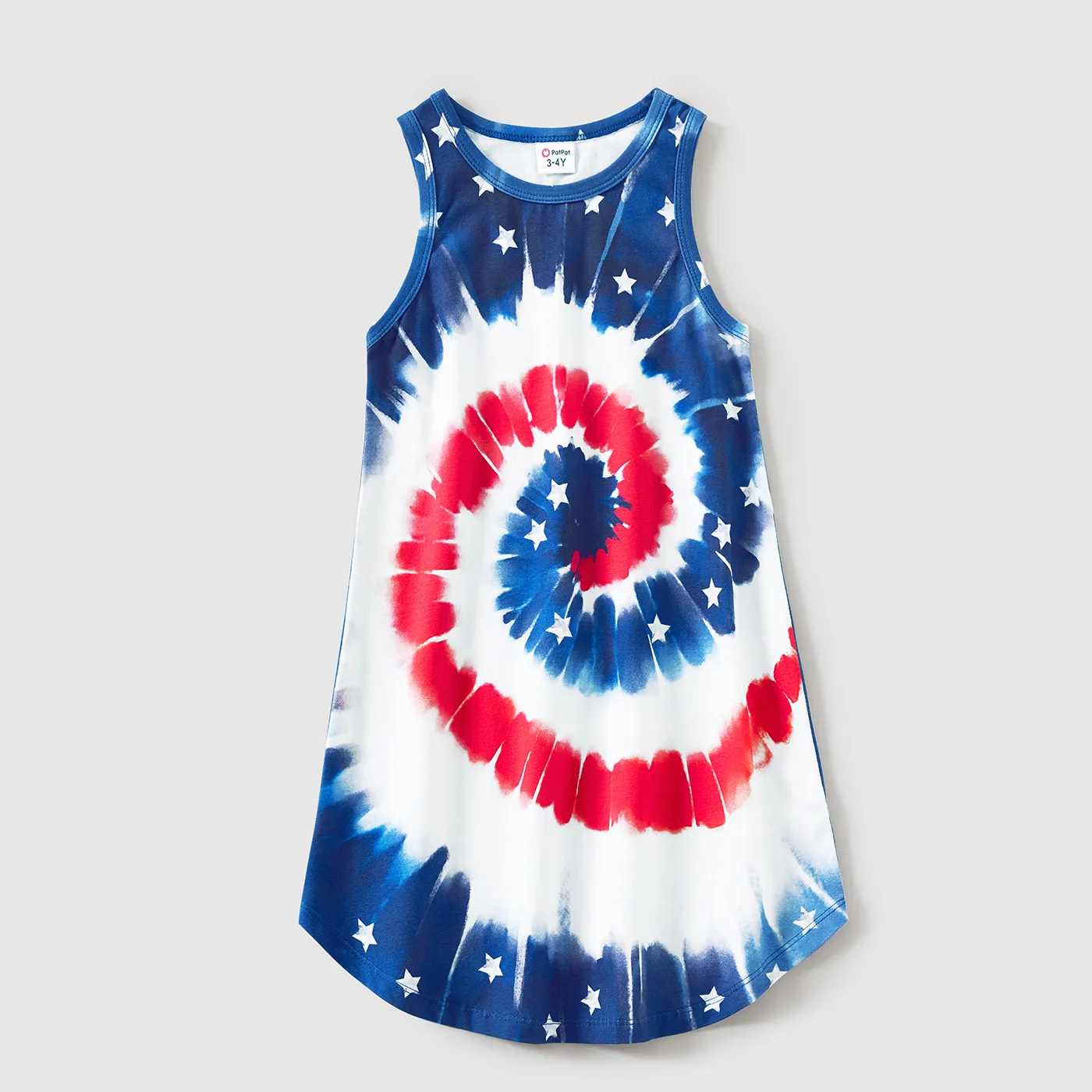 Independence Day Family Matching Cotton Short-sleeve T-shirts and Tank Dresses Sets  big image 11