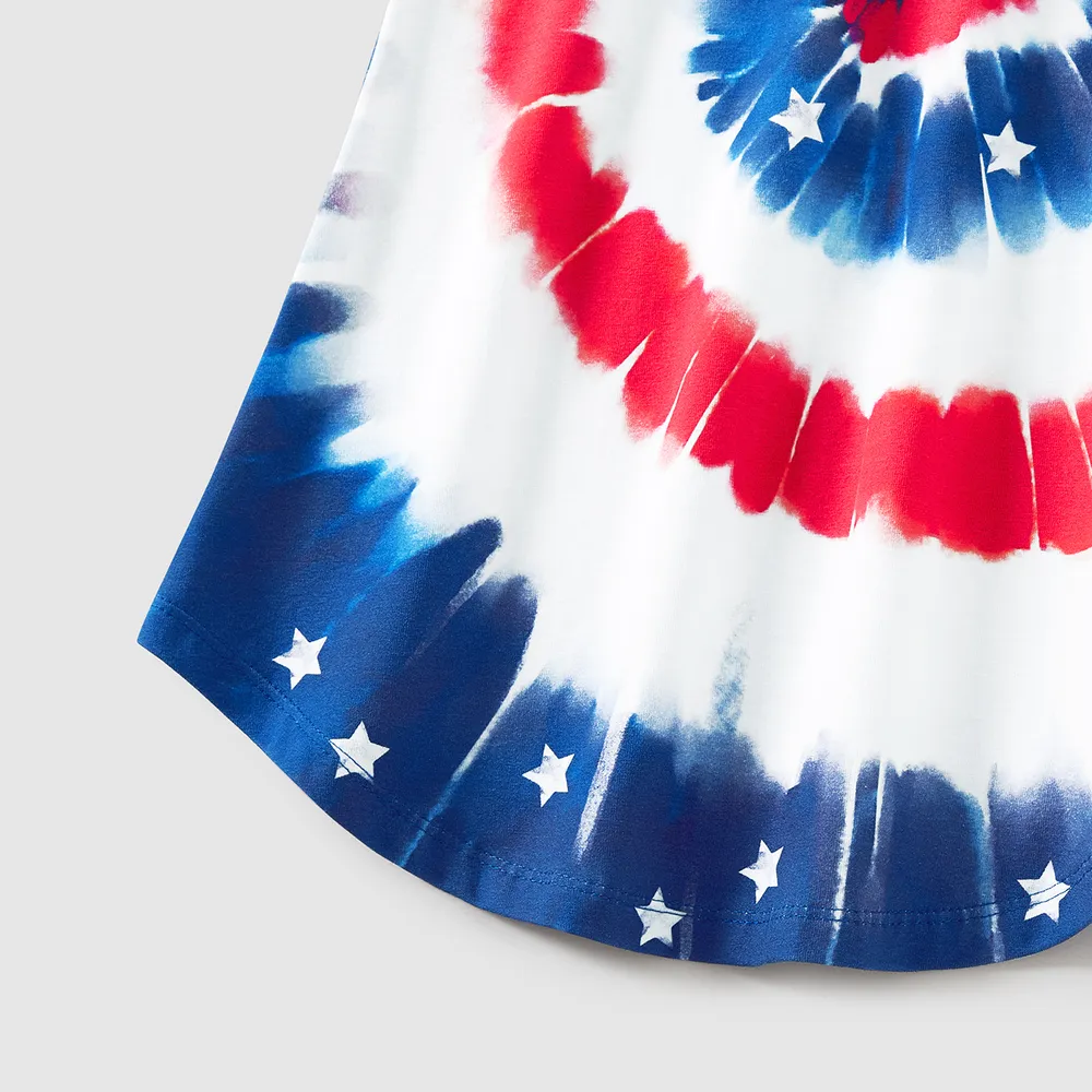 Independence Day Family Matching Cotton Short-sleeve T-shirts and Tank Dresses Sets big image 13