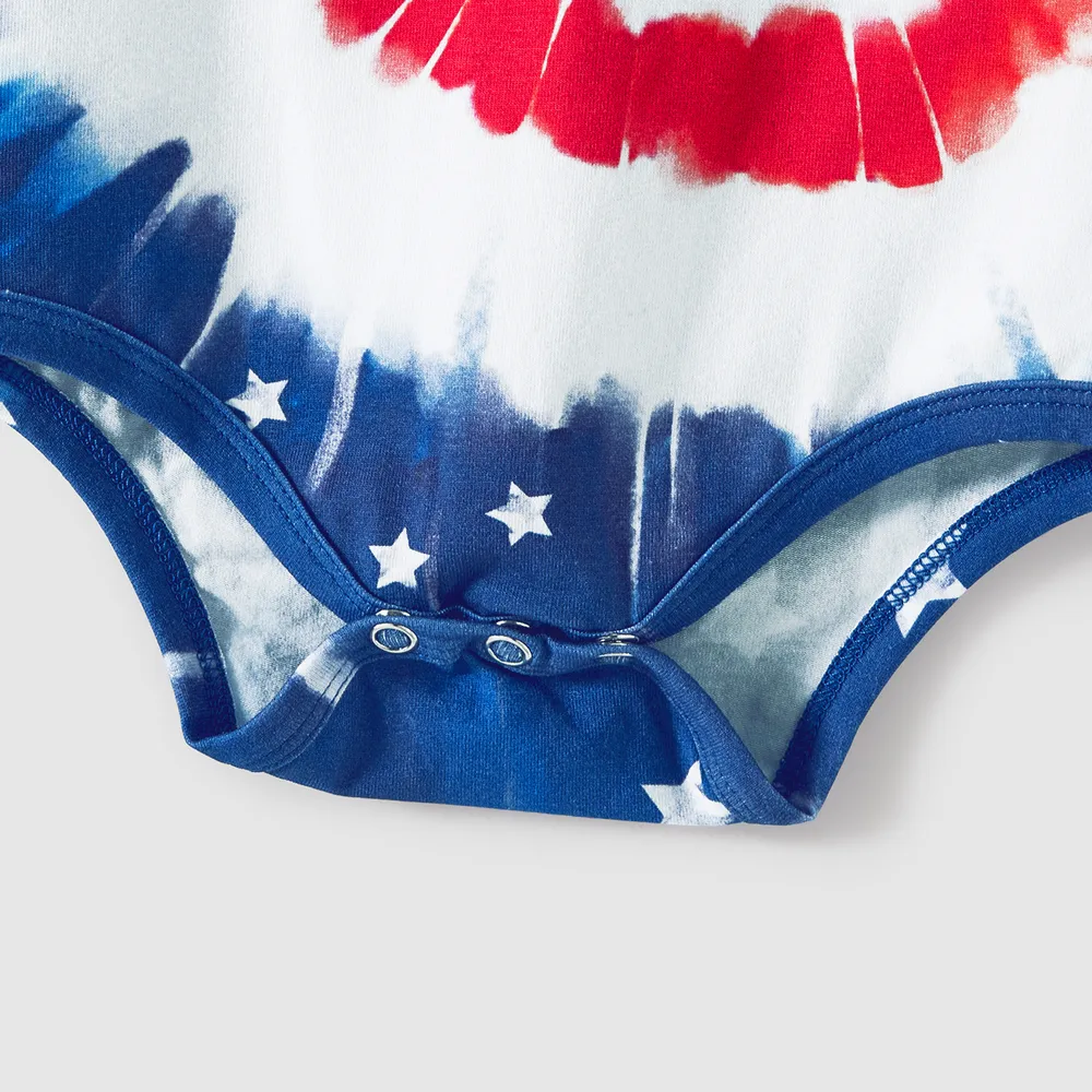Independence Day Family Matching Cotton Short-sleeve T-shirts and Tank Dresses Sets big image 5