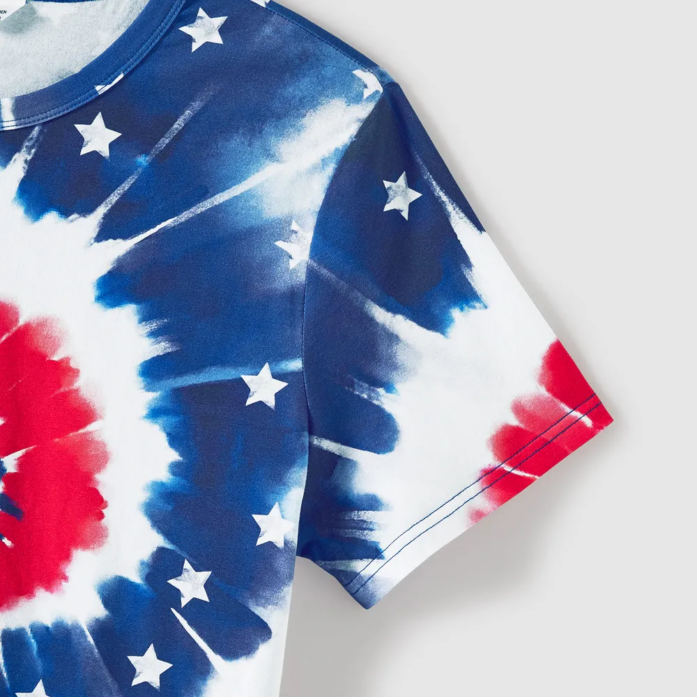 Independence Day Family Matching Cotton Short-sleeve T-shirts and Tank Dresses Sets big image 10