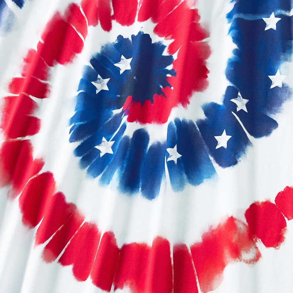 Independence Day Family Matching Cotton Short-sleeve T-shirts and Tank Dresses Sets big image 7