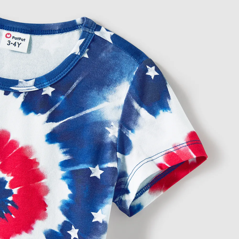 Independence Day Family Matching Cotton Short-sleeve T-shirts and Tank Dresses Sets big image 9