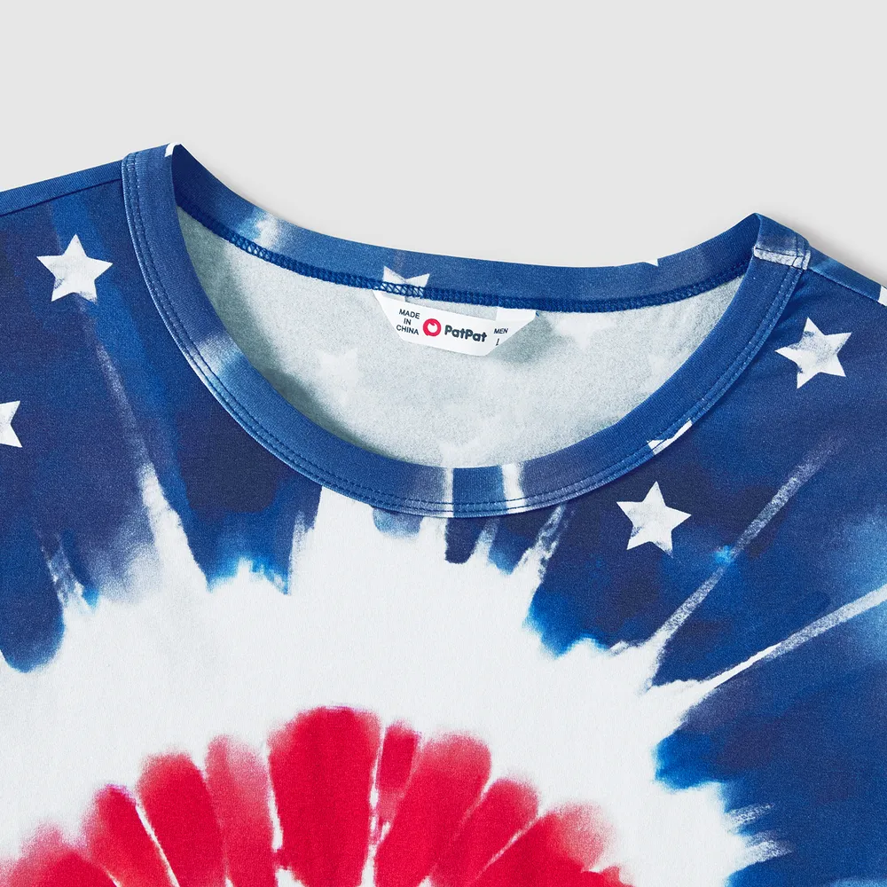 Independence Day Family Matching Cotton Short-sleeve T-shirts and Tank Dresses Sets big image 18