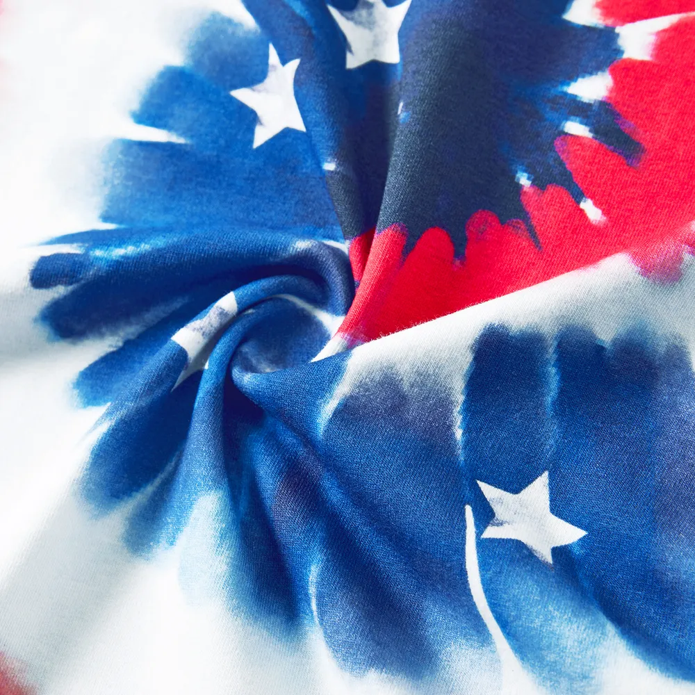 Independence Day Family Matching Cotton Short-sleeve T-shirts and Tank Dresses Sets big image 6