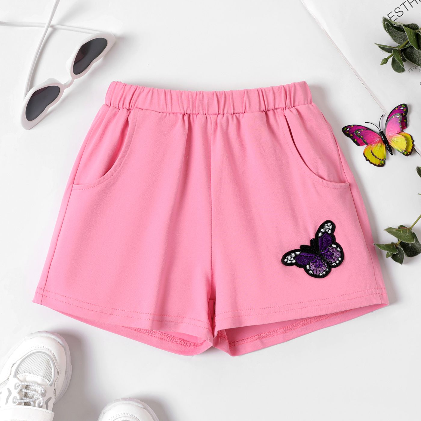 Kid Girl Butterfly Graphic Elasticized Shorts