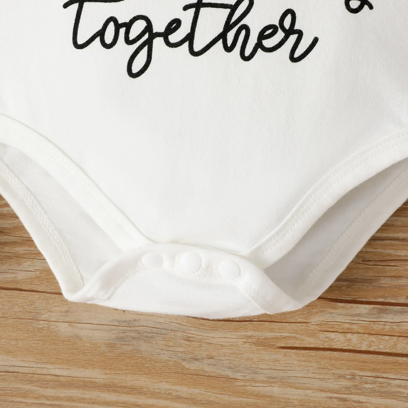 Father's Day Baby Girl/Boy Letter Print Short-sleeve Bodysuit White big image 1