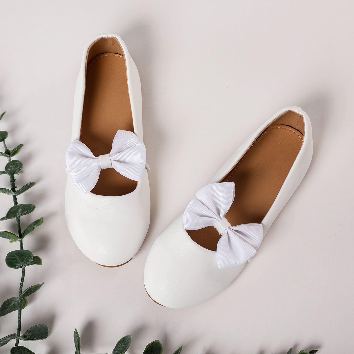 

Toddler/Kid Bow Decor Solid Shoes