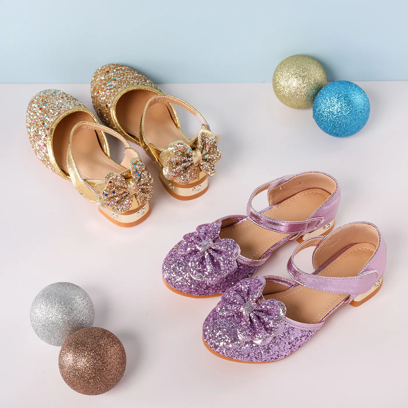 Kid Glitter Bow Decor Princess Sandals   image 2
