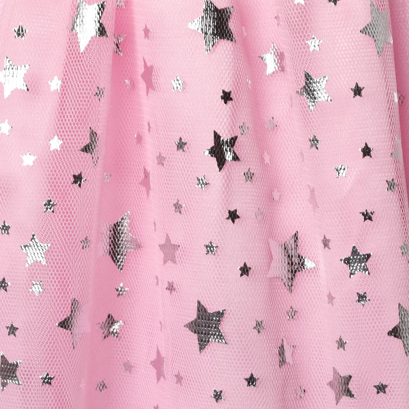 Kid Girl Bow Back Sequin Stars Decor Mesh Overlay Fairy Dress Pink image 6
