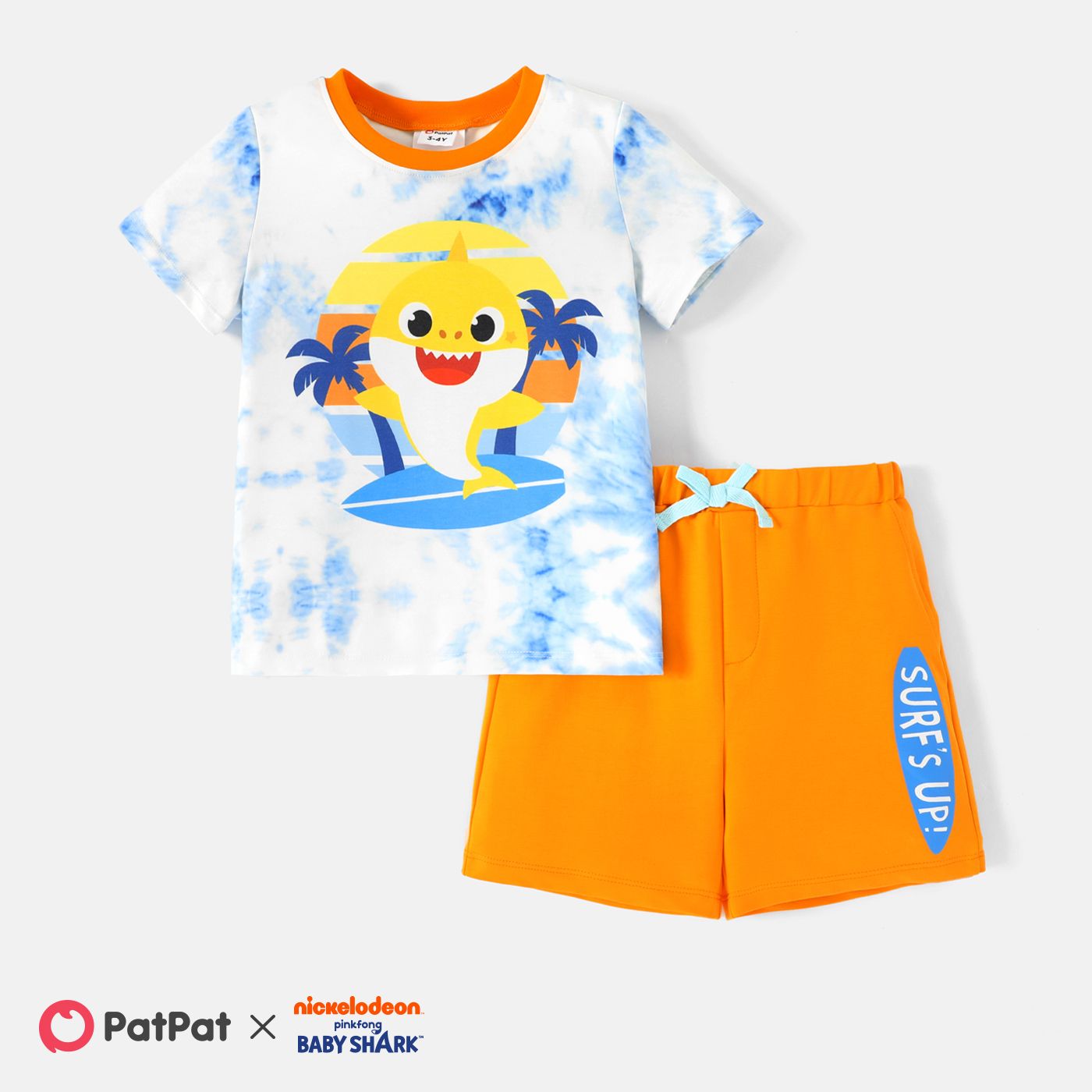 

Baby Shark Toddler/Kid Girl/Boy 2pcs Character Print Naia™ Short-sleeve Tee and Shorts Set