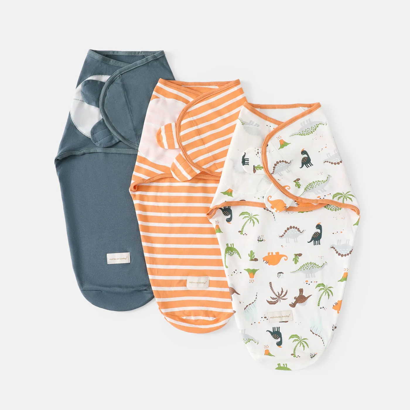 3pcs 100% Cotton Newborn Baby Swaddles Breathable Soft Comfortable Sleep Sack Dark Grey