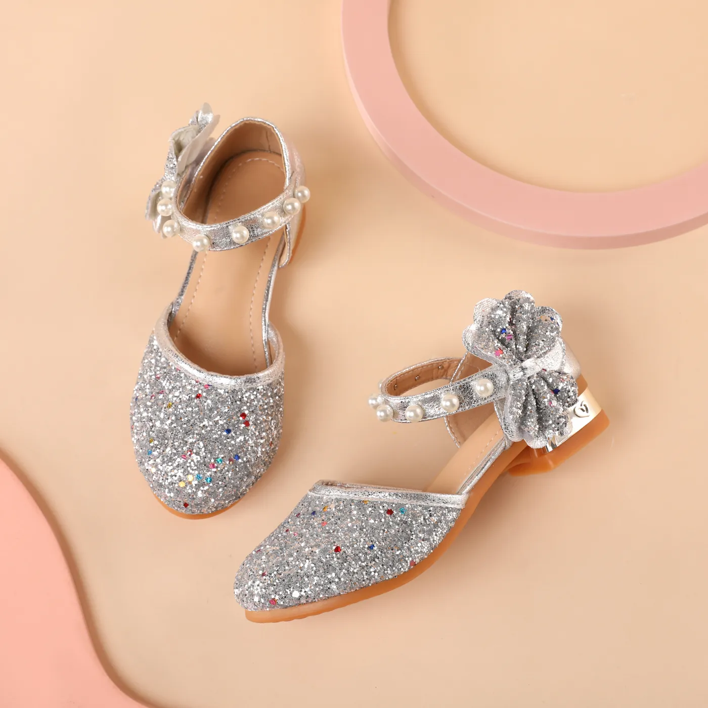 

Kid Bow Decor Sweet High Heel Shoes