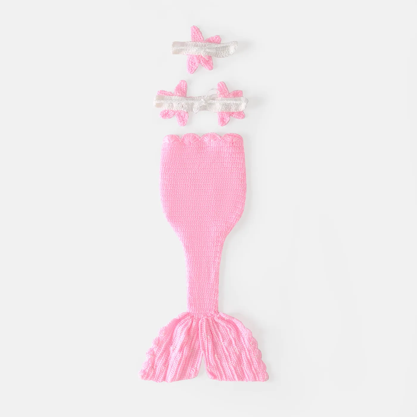 2pcs Newborn Baby Photography Props Baby Solid Costume Set Pink image 3