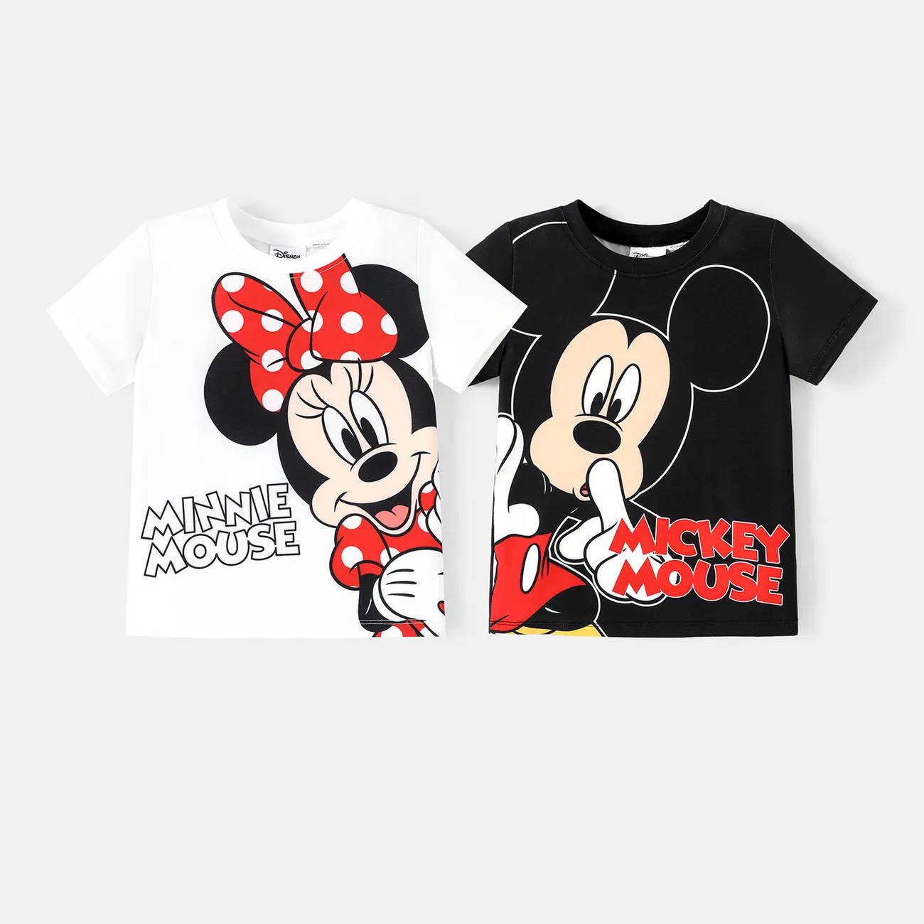 Disney Mickey and Friends Toddler/Kid Girl/Boy Character & Letter Print Naia™ Short-sleeve Tee Black big image 1
