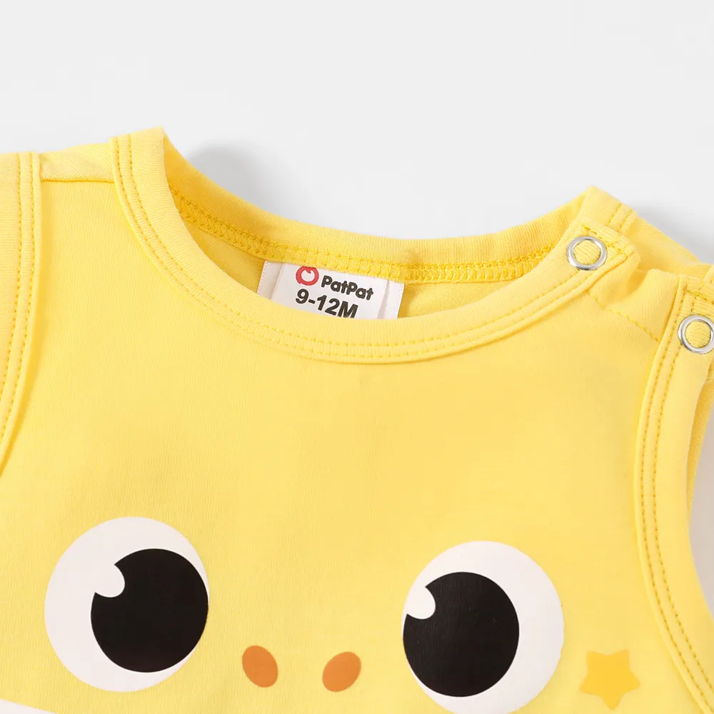 Baby Shark Baby Boy/Girl Cotton Graphic Tank Romper big image 5