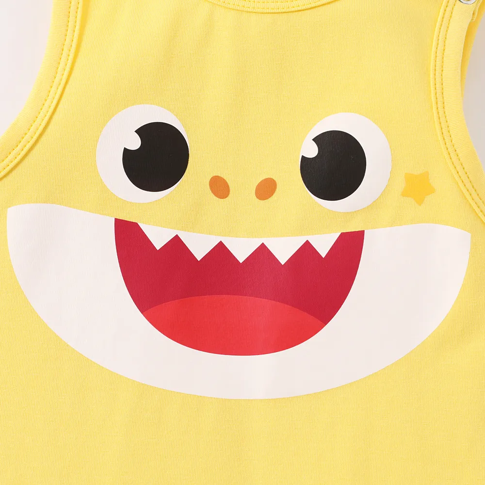 Baby Shark Baby Boy/Girl Cotton Graphic Tank Romper big image 3