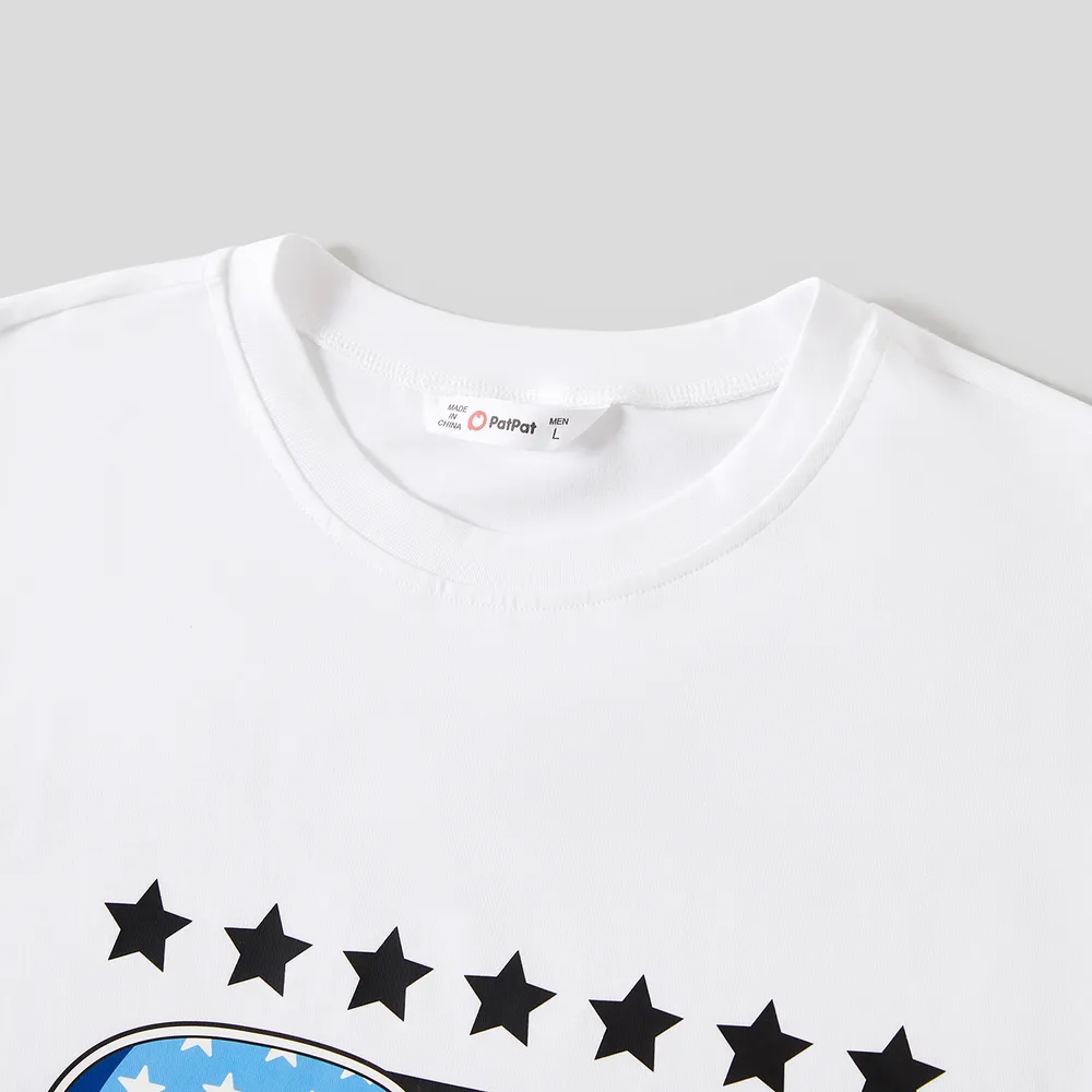 Independence Day Family Matching Cotton Letters Print Short-sleeve Tops big image 17