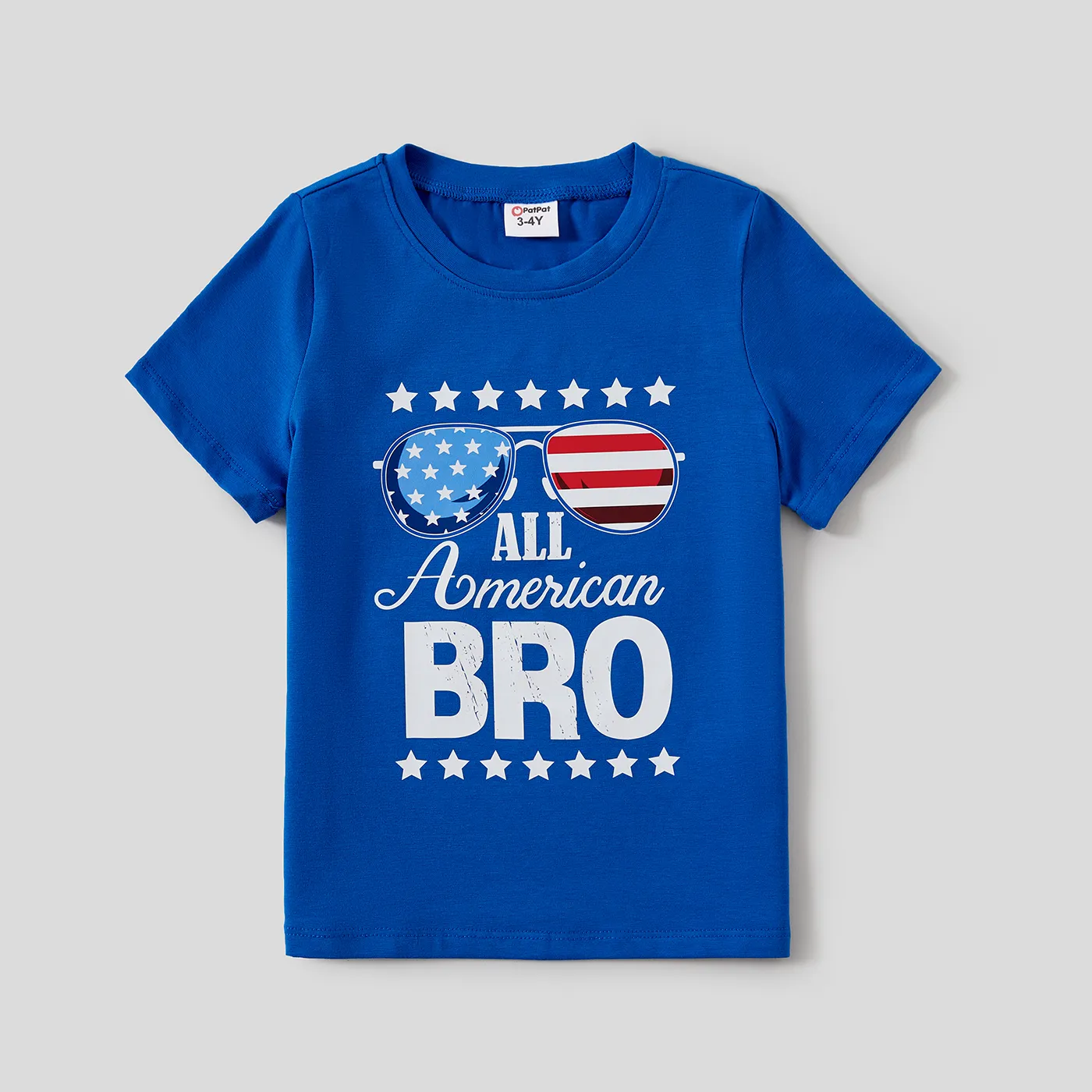 Independence Day Family Matching Cotton Letters Print Short-sleeve Tops  image 5
