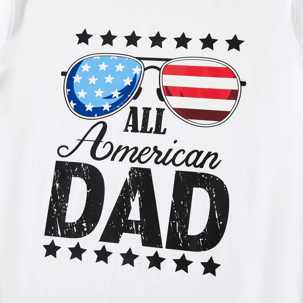 Independence Day Family Matching Cotton Letters Print Short-sleeve Tops  big image 19