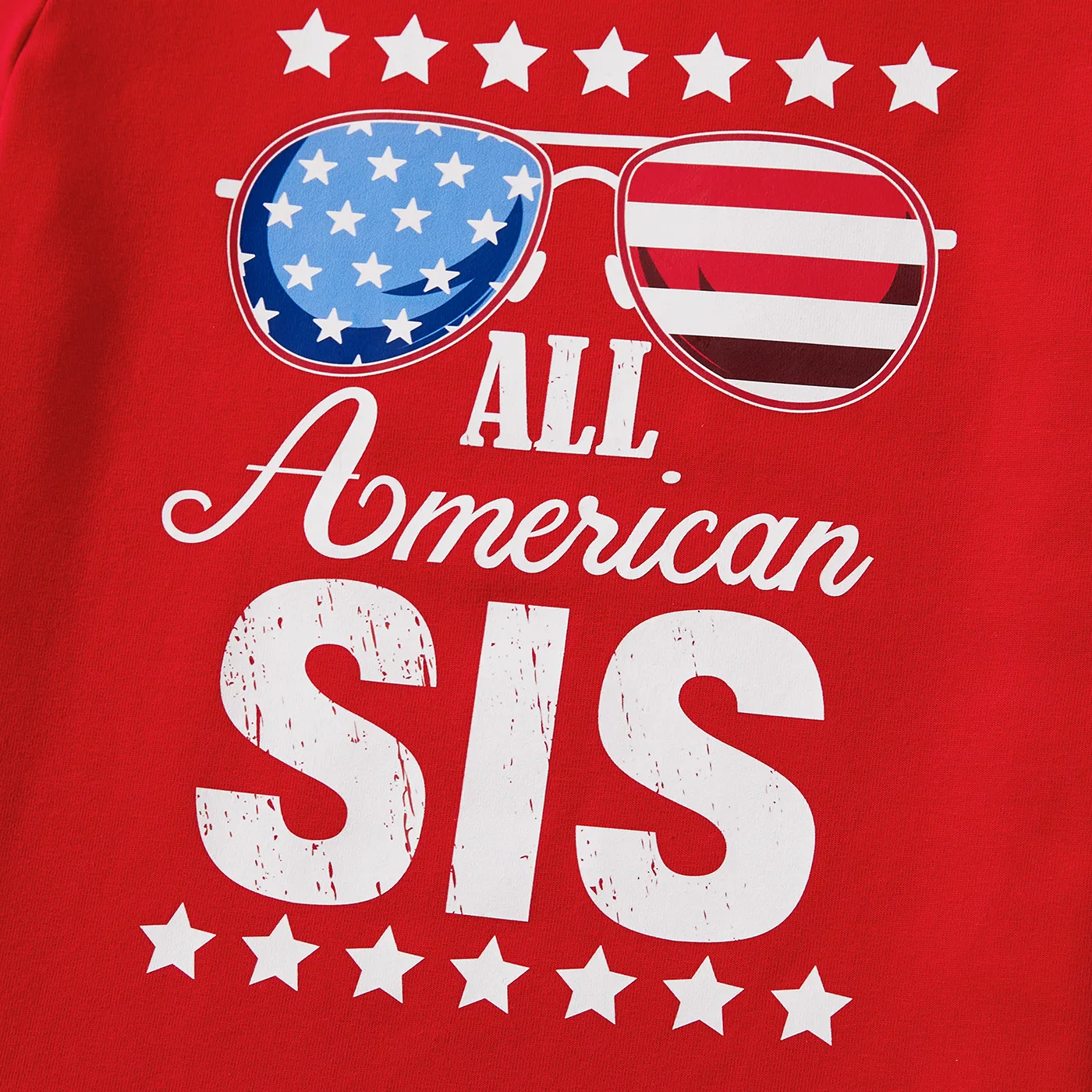Independence Day Family Matching Cotton Letters Print Short-sleeve Tops  big image 11