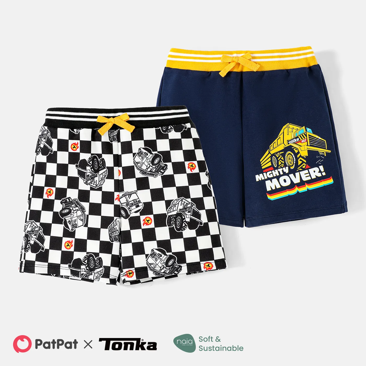 Tonka Toddler Boy Plaid/Letter Print Naia™ Shorts