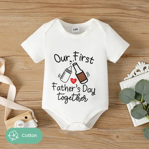 Father's Day Baby Girl/Boy Letter Print Short-sleeve Bodysuit