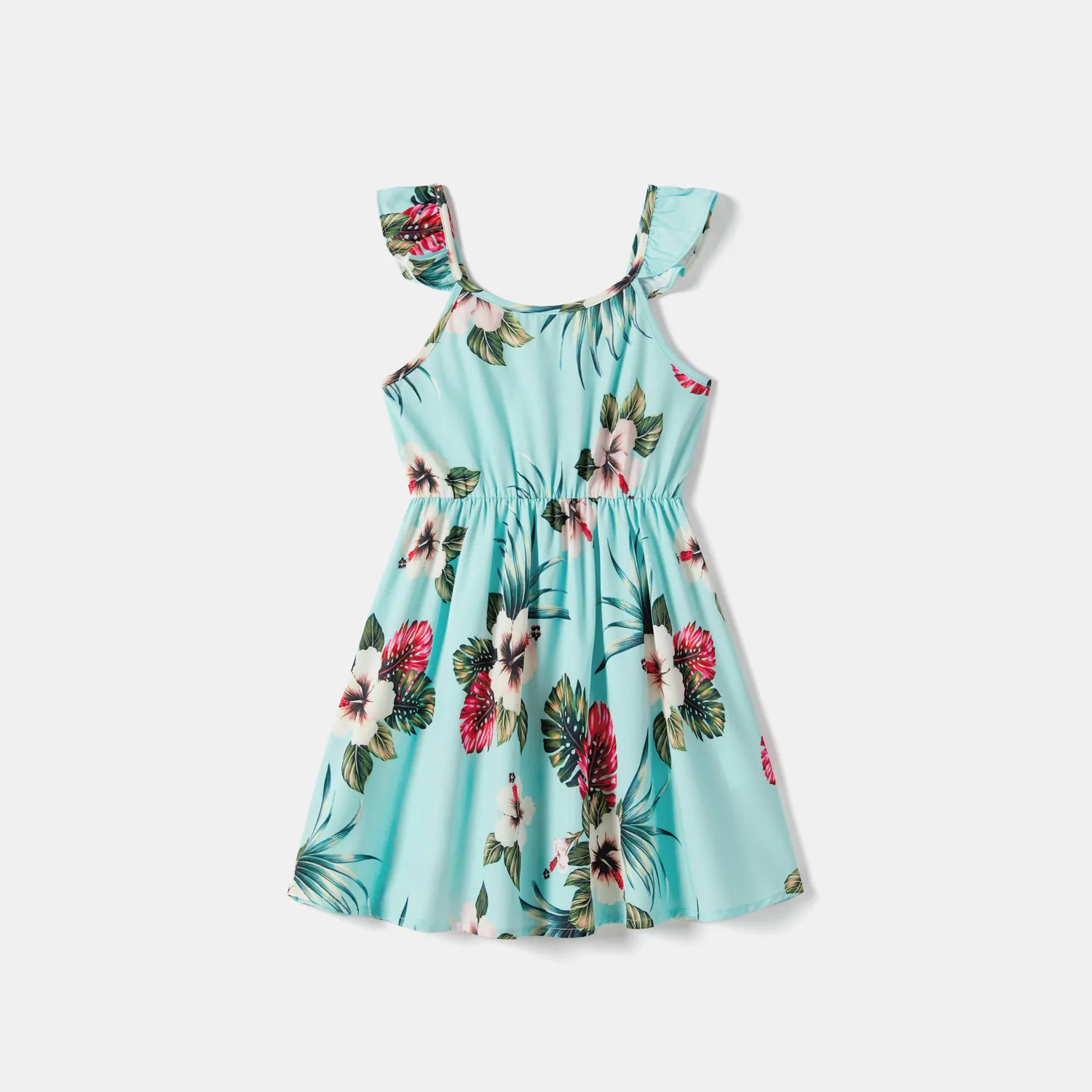 Family Matching Allover Floral Print Cami Dresses and Short-sleeve Shirts/Tops Sets