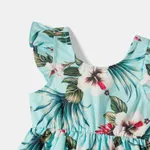 Family Matching Allover Floral Print Cami Dresses and Short-sleeve Shirts/Tops Sets Light Green image 3