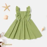 Toddler Girl 100% Cotton Textured Ruffled Sleeveless Dress  image 5