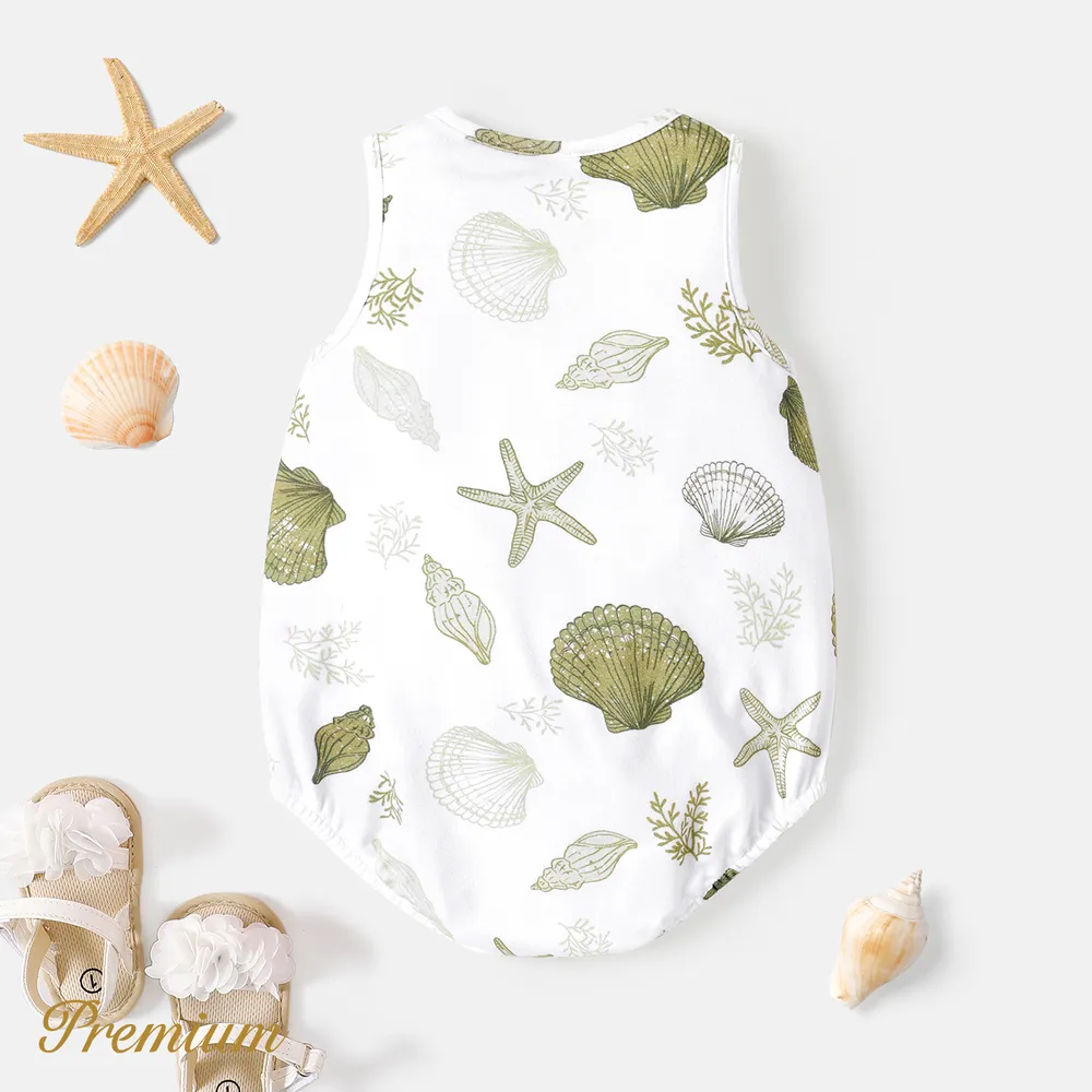 <Shell Seeker> Baby Boy/Girl Cotton Tank Romper / Overalls Shorts / Two-piece Swimsuit  big image 3
