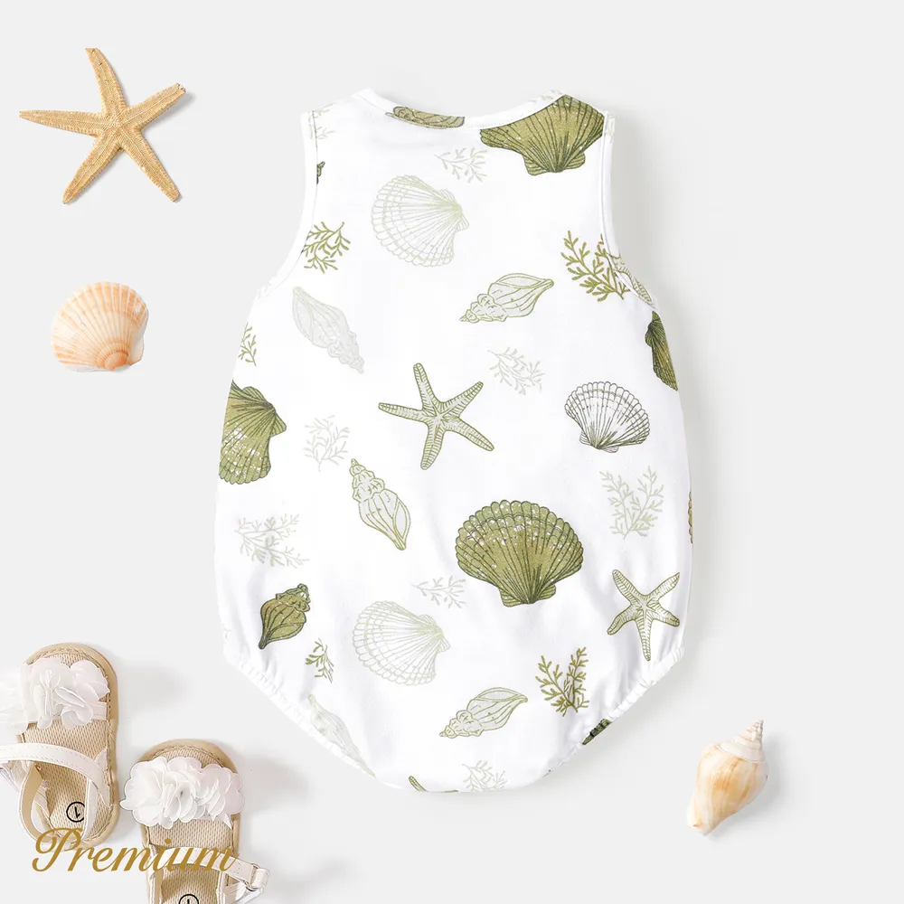 <Shell Seeker> Baby Boy/Girl Cotton Tank Romper / Overalls Shorts / Two-piece Swimsuit big image 3
