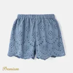 Toddler Girl 100% Cotton Eyelet Embroidered Solid Shorts  image 2