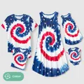 Independence Day Family Matching Cotton Short-sleeve T-shirts and Tank Dresses Sets  image 2