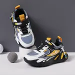 Kid Letters Pattern Breathable Multicolored Cool Sport Shoes Black