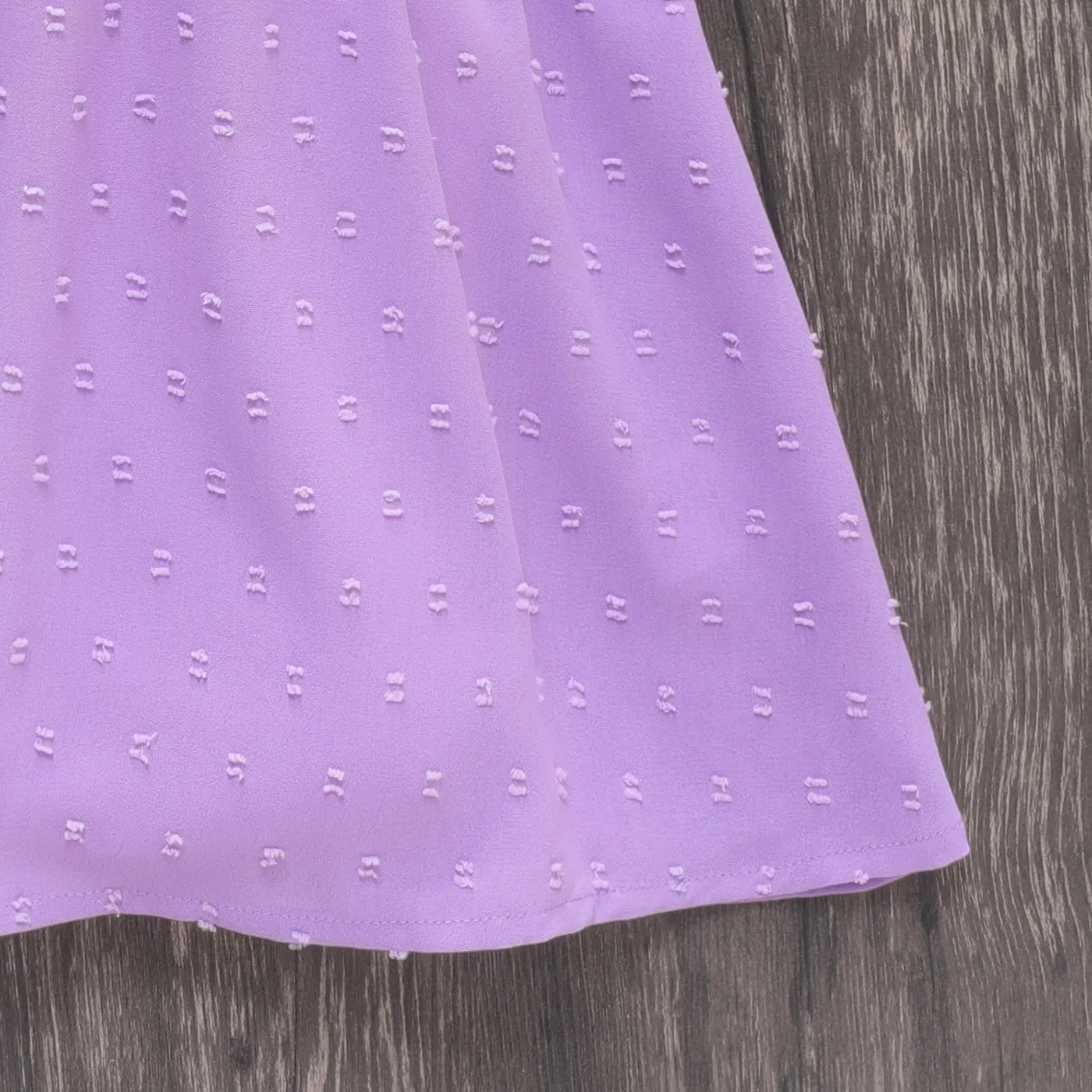 Kid Girl Swiss Dot Halter Neck Dress Purple image 4