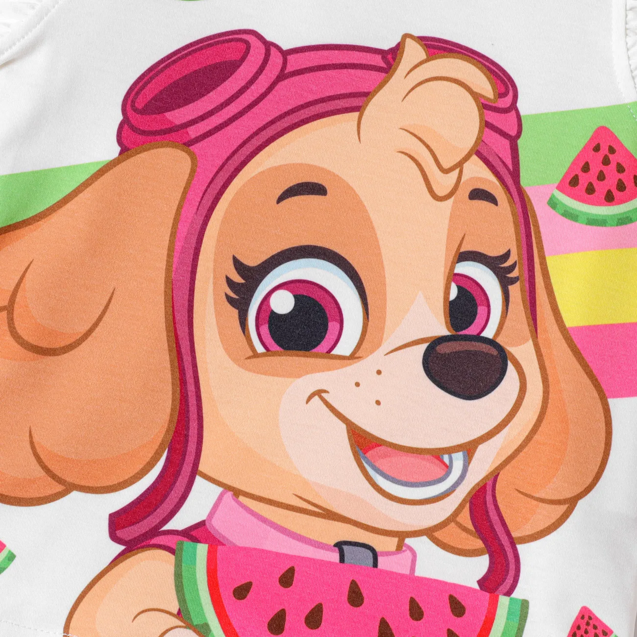 PAW Patrol Toddler Girl 2pcs Naia™ Character Print Flutter-sleeve Top and Watermelon Print Skirt Set Pink big image 1