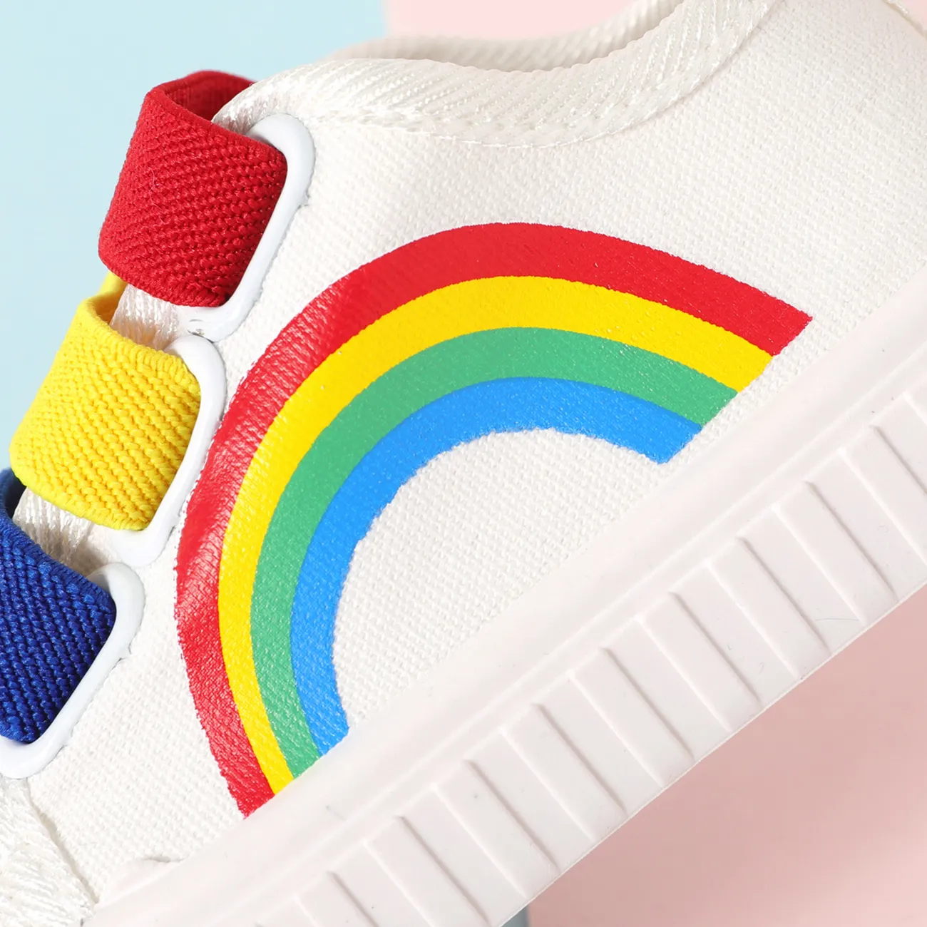 Toddler/Kid Rainbow Pattern Texture Casual Shoes White big image 1
